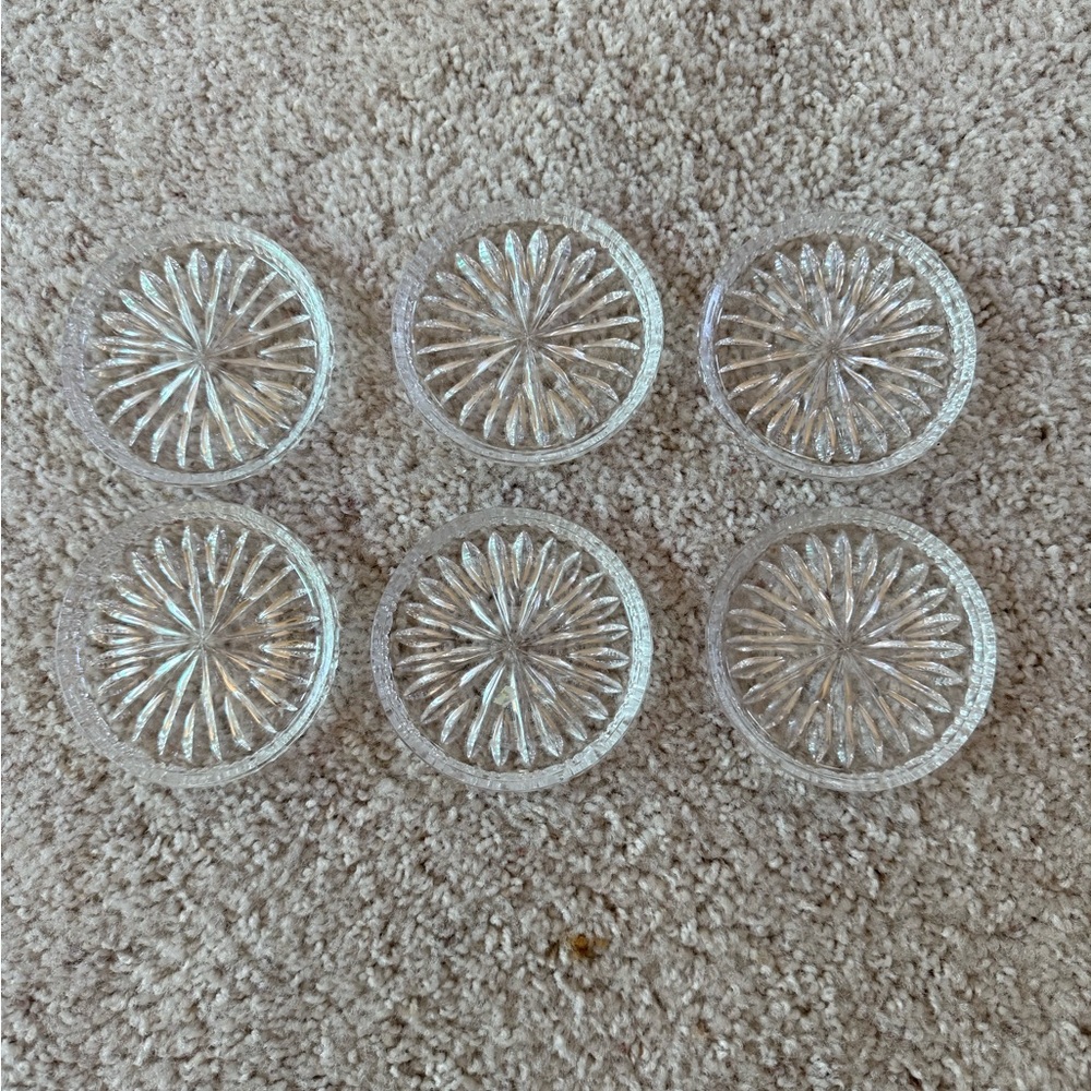 Set of 6 Clear Glass Coasters